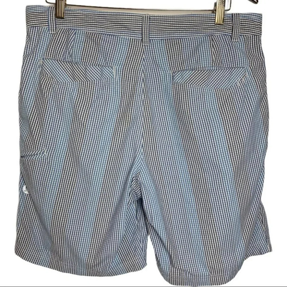 LULULEMON Men’s KAHUNA Golf Hiking Shorts Plaid Checkered Blue Size 36 Athletic - Picture 2 of 10